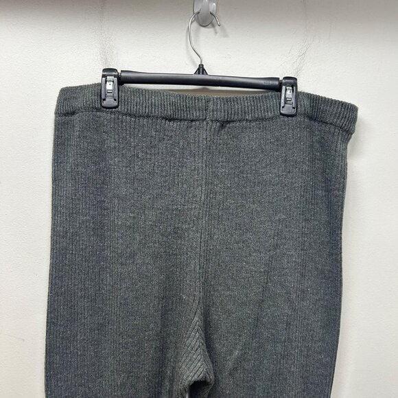 Eloquii Gray Ribbed Knit Wide-Leg Pants With Drawstring Waist 22/24 - Picture 8 of 11